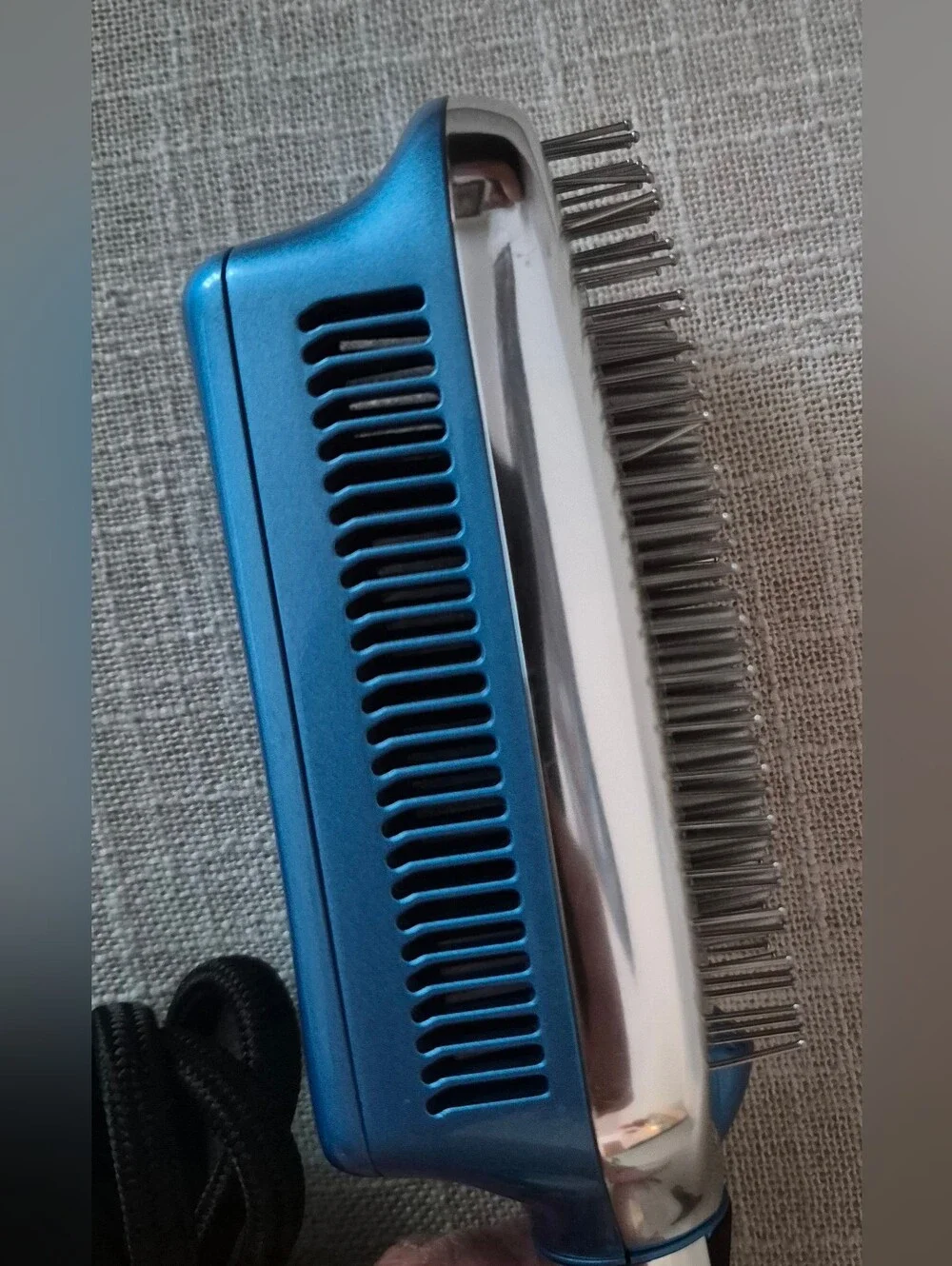 BaByliss Silver & Blue Thermal Hair Straightening Brush Nano Titanium